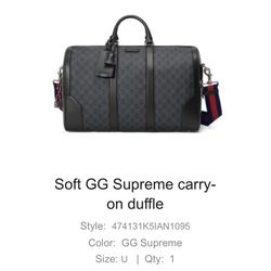 GUCCI Soft GG Supreme Cary On Duffle 