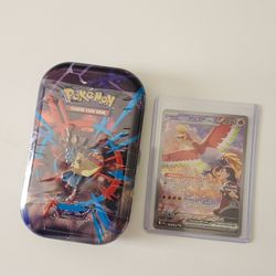 Pokemon Ethan's Ho-Oh EX 230/182 Destined Rivals Series and added bonus mini tin