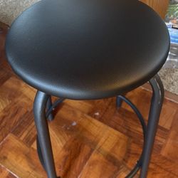 Bar Chair Stool Black Metal Leather Steal Aluminum New Small Compact Storage Tubular Bench Seat Simplicity Grunge Style Light Work Loft Baby Universal