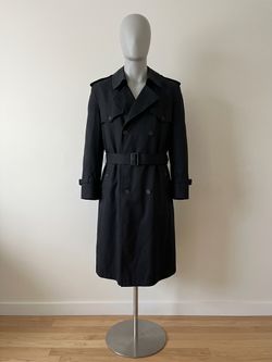 Vintage Men's Black London Towne Trench Coat – Size 40 Regular