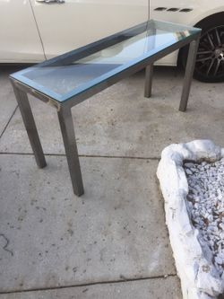 Modern Brushed Steel Sofa Table