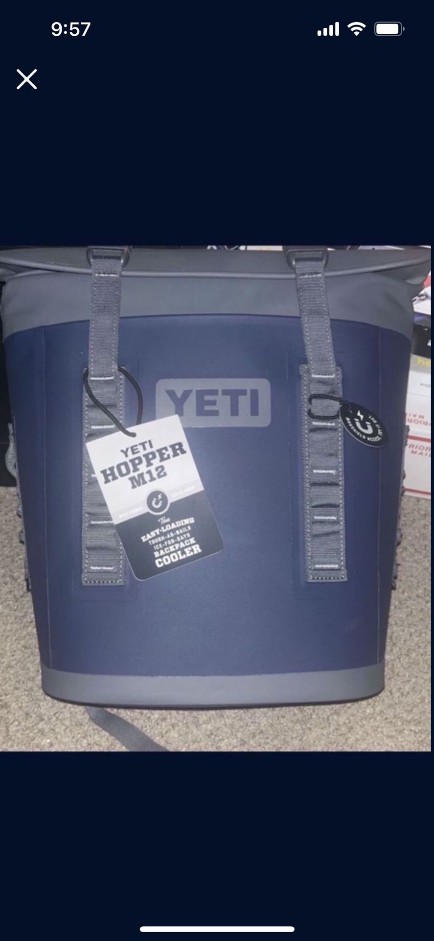 Yeti Hopper M12 Soft Backpack Cooler Navy