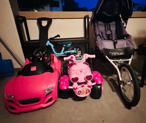 Kids Ride-On Toys, Balance Bike & Jogging Stroller Bundle