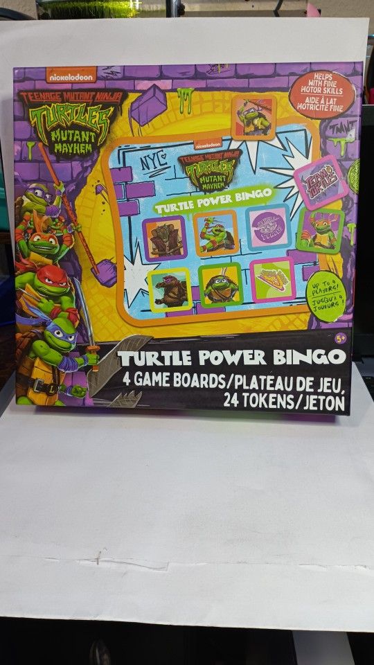 TMNT Ninja Turtles Mutant Mayhem Turtle Power Bingo. NEW! SEALED