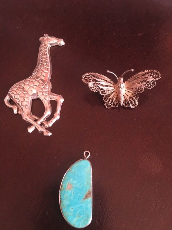 925 Brooches/Turquoise Pendant