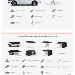 Lanmodo Pro Automatic Car Tent And Canopy.