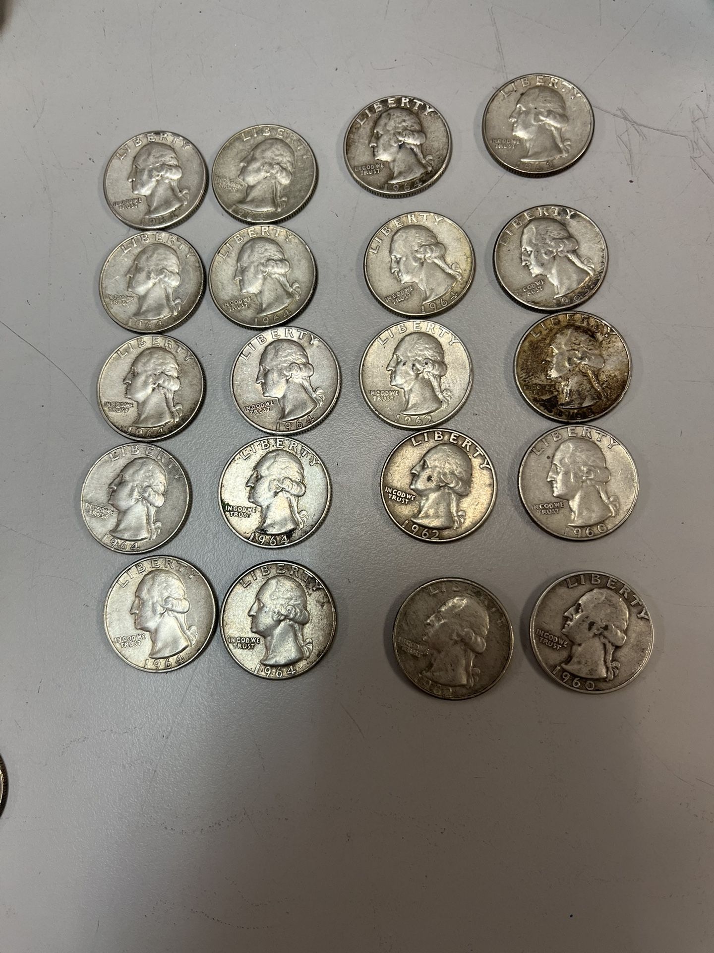 20 Washington Quarters Silver