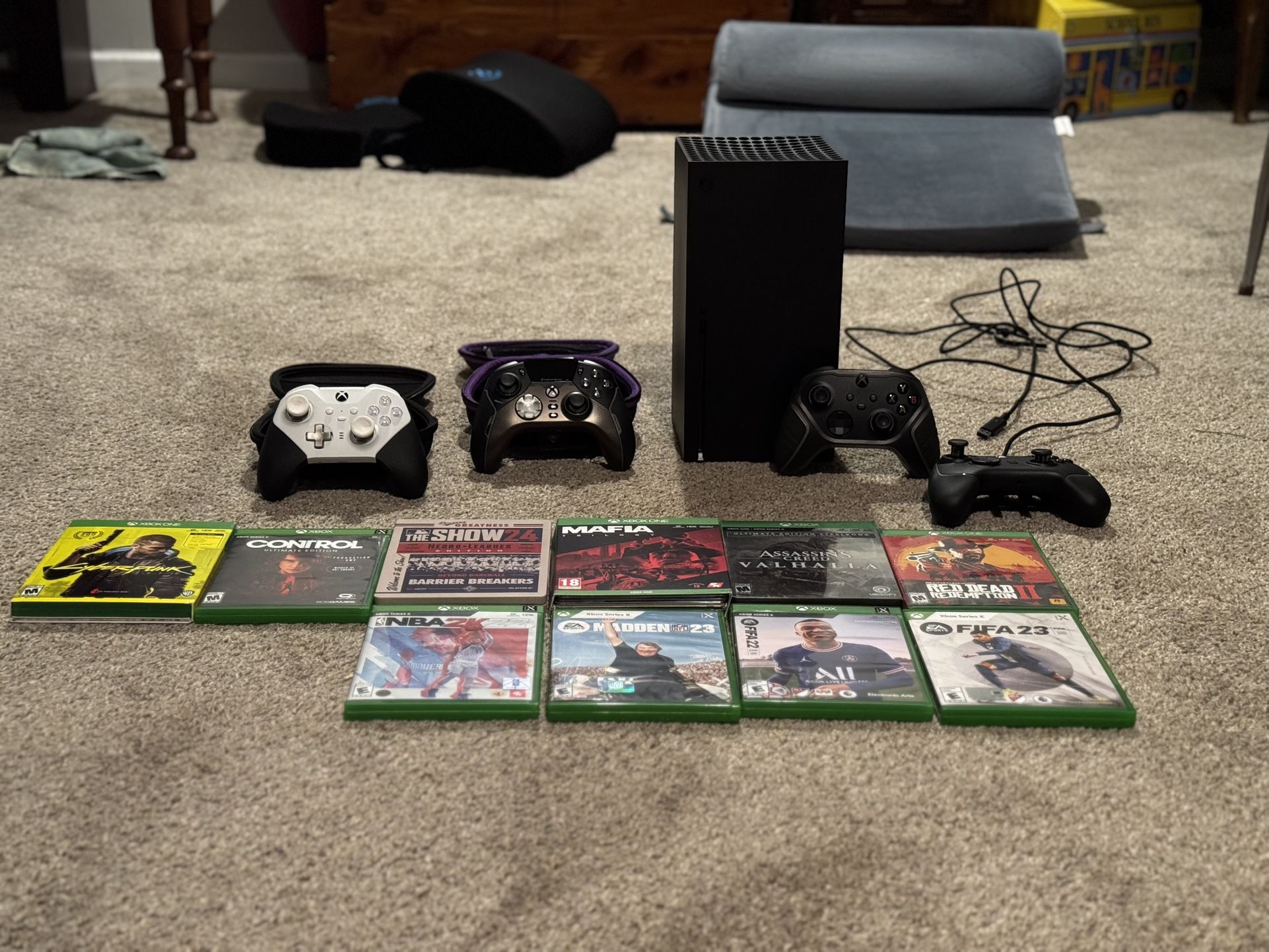 Xbox Series X with 10 games & 3 Pro Controllers