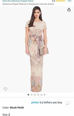 Adrianna Papell Women's Matelasse Column Gown