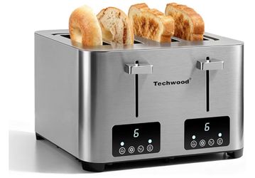 Stainless Steel 4-Slice Toaster Wide Solt with LED Display & 6 Shade Settings