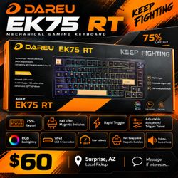 DAREU EK75 RT Hall Effect Gaming Keyboard – Rapid Trigger RGB