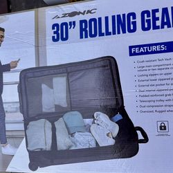 Azonic 30” Rolling Gear Bag - Heavy-Duty Travel Luggage with Wheels