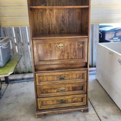 Bookshelf With Secretary Desk/Hutch