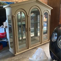 This Ash Wood China Cabinet With Glass Shelves 