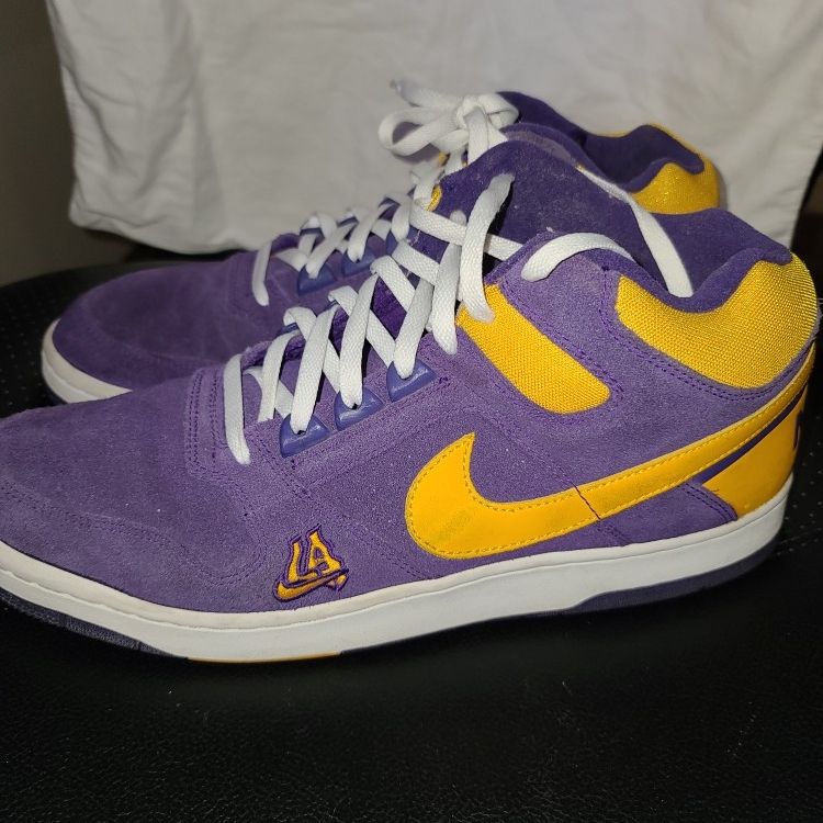 Nike Delta Force 3/4 Los Angeles LA Lakers Men's shoes size 10 RARE  EXCELLENT