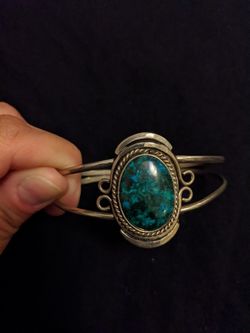 Turquoise and green quartz bracelet