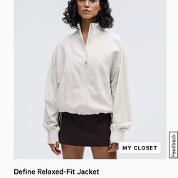 Like New lululemon Define Relaxed Fit Luon Jacket, sz 10, Color: Bone