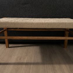 Stylish Woven Bench – Natural Wood (Target / Threshold)