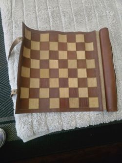 Leather Roll-Up Chess Board