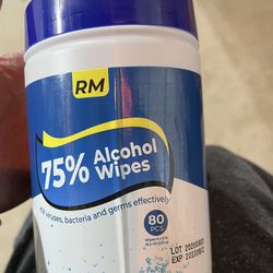 Alcohol wipes, two dollars a case of 10 canisters