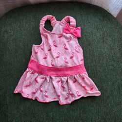 Flamingo Dog Dress Small