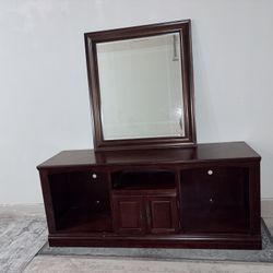 Long Dresser TV Stand // With Mirror