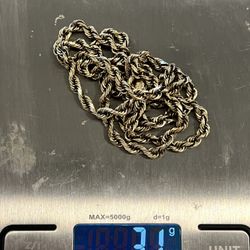 10k Solid Gold Rope Chain 