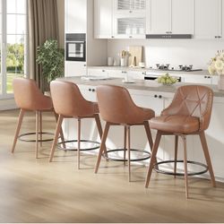 Maupvit Swivel Bar Stools Set of 4, 26"