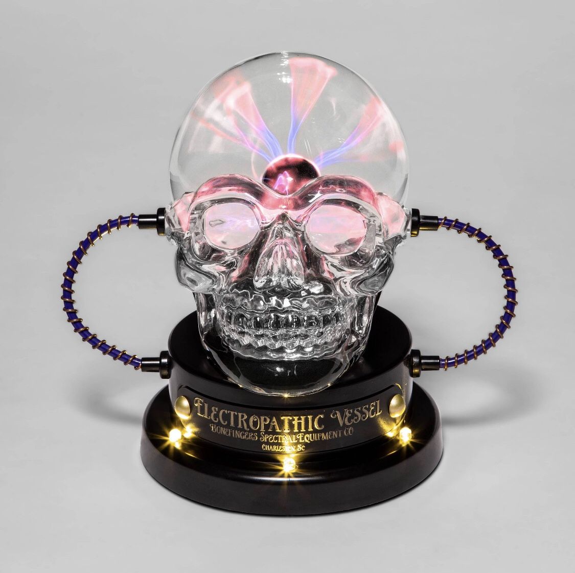 LED Plasma Skull Electropathic Vessel Hyde & EEK! Animated LED Skull Plasma Ball Halloween Decoration