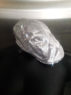 Silver Sequined PaperBoy Hat