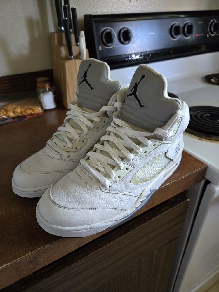 Jordan 5 Metallic White Size 12