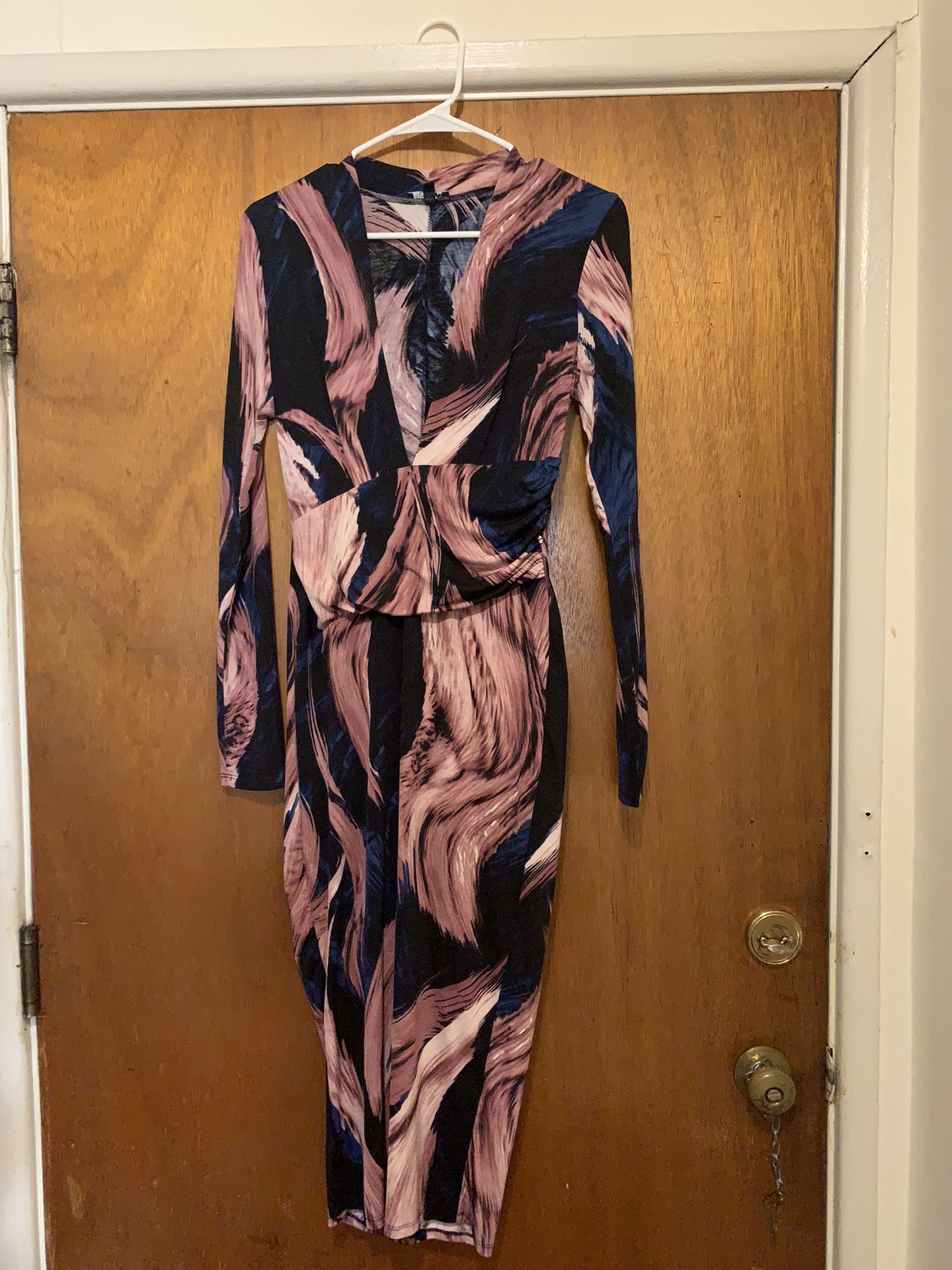 Purple & navy blue dress