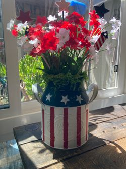 4th of July faux flower can