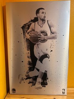 2017 NBA Golden State Warriors Stephen Curry Wood & Metal Wall Art 30in x 46in Used Good Condition $80 Meet Up In Irving @dfwgoods