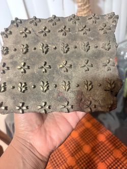 vintage hand-carved wooden textile printing block!!