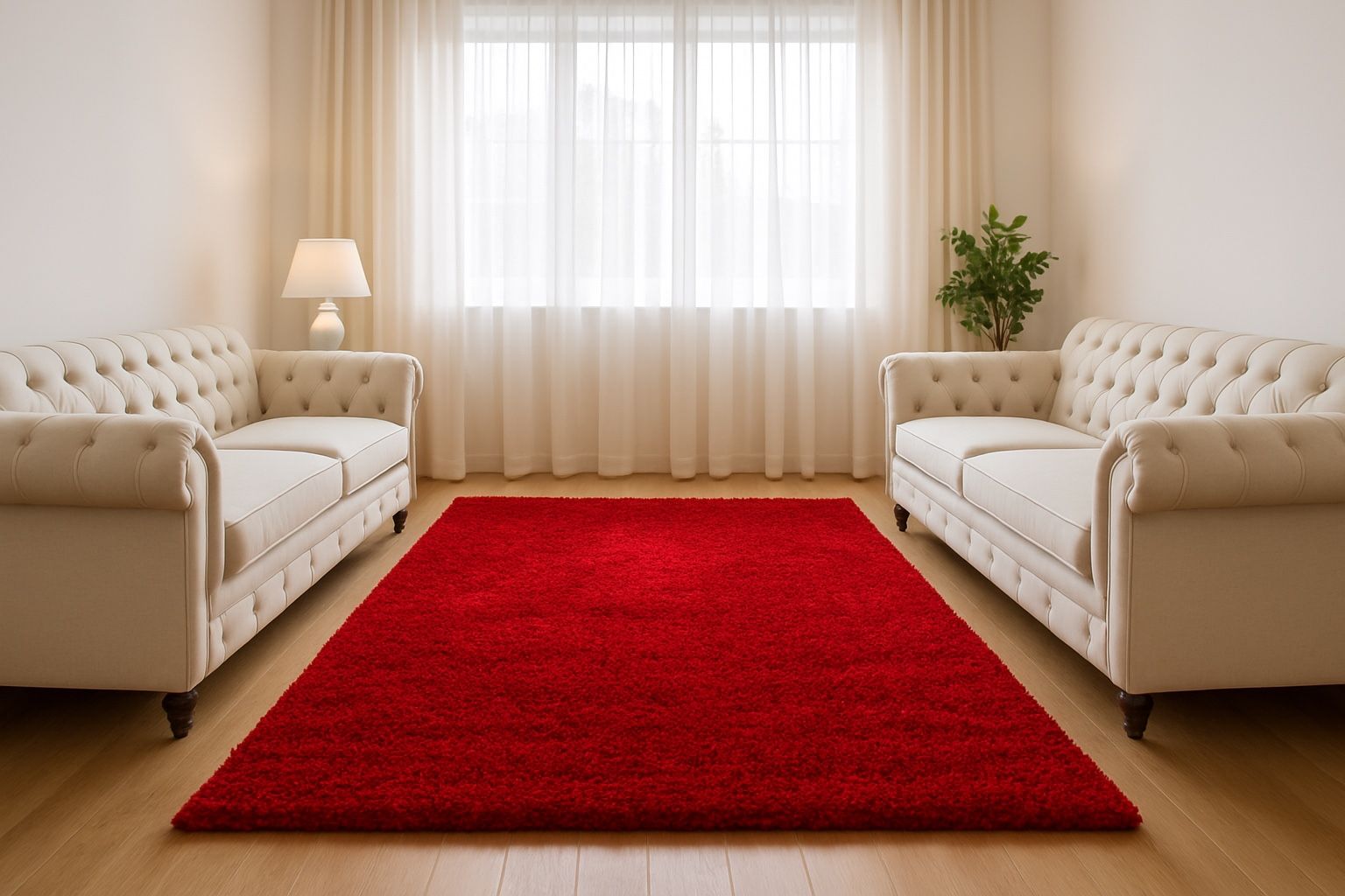 8x10 Red Shag Area Rug Soft Plush Solid Modern Carpet