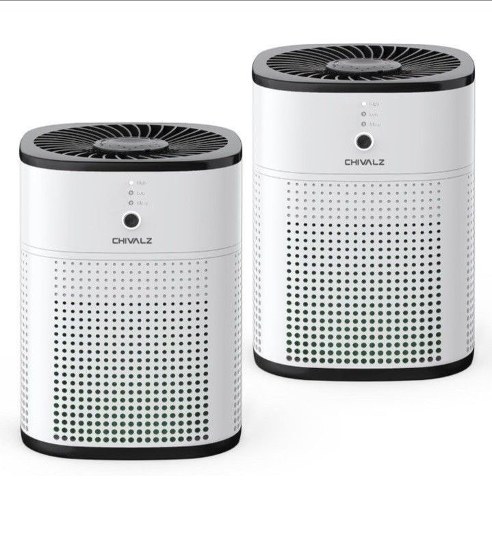 2 Pack CHIVALZ Air Purifiers for Bedroom with True HEPA Filter