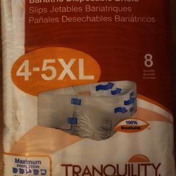 Tranquility Air-Plus Bariatric Disposable Briefs 4-5XL 32 Count (4 Packs Of 8)