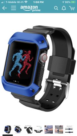 Kaome Compatible for Apple Watch Series 4 44mm 40mm Case, with Apple Watch Band 44mm 40mm, 360 Angle iWatch Sides and Screen Protector, Strengthened