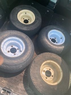 Set of 4 Greensaver and Duro Golf Cart Tires and Rims