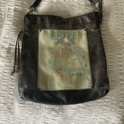 Brighton Tim Clancy Art Tote Expandable Purse Retired Bag