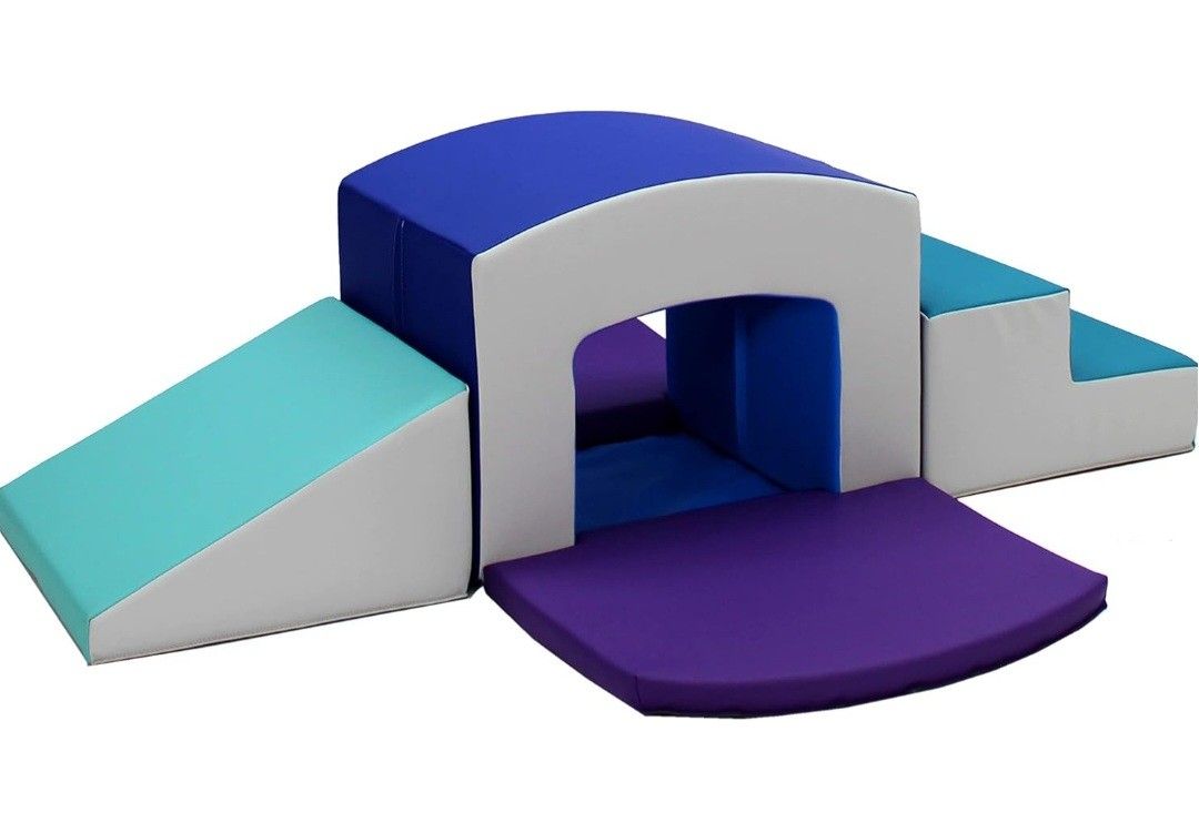 SoftScape Playtime Grow-n-Learn Tunnel Climber Plus Pads for Toddlers and Kids (3-Piece) - Contemporary/Purple