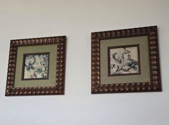 Set of 2 Guild Master Traditional Botanical Tapestry Wall Decor Set