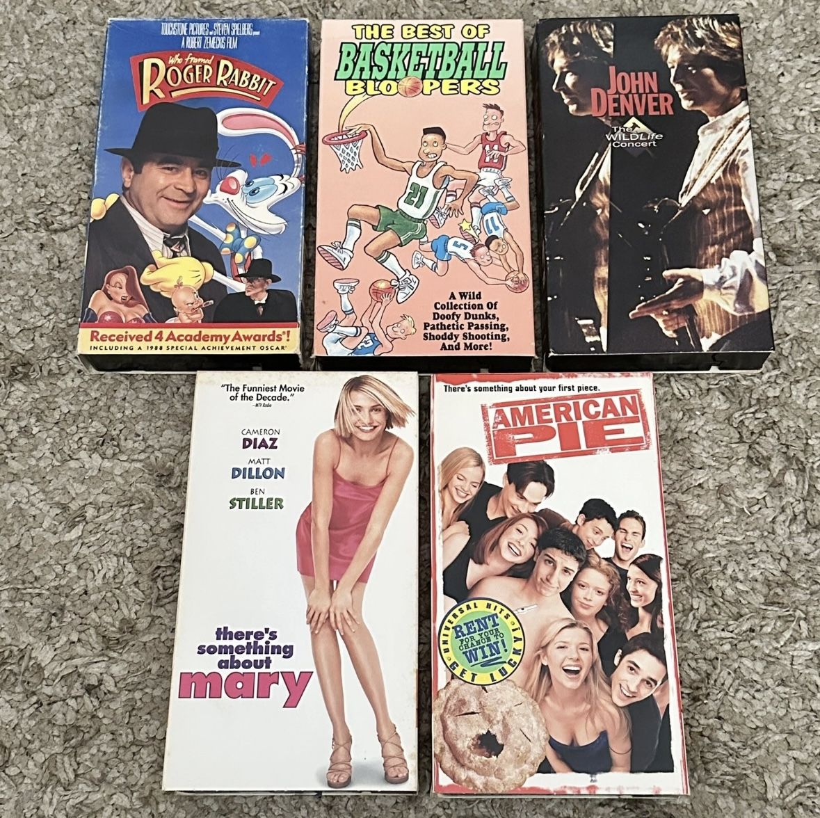 Lot Of 5 VHS Tapes - Musical-Comedy-Basketball Bloopers 1980s-1990s