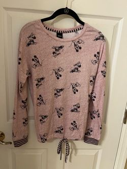 Disney Mickey Mouse Minnie Women’s Long Sleeve Top Shirt Sweater Pink Size Small