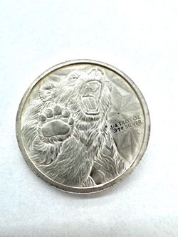 999 Fine Silver 1/4oz GSM Bear Bull Animal Round Coin WMP020844