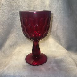 Vintage FENTON Red ruby glass goblet 