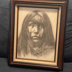 Hand sketching of Native American