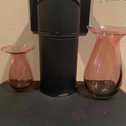 Hand Blown Glass Vases (2)