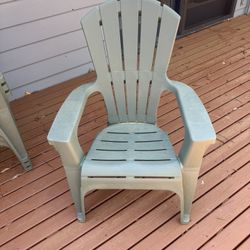 4 Green Plastic Adirondack Chairs